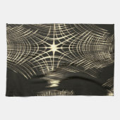 Überquerte Khaki-Linien, die sich in Welle wiederh Geschirrtuch (Horizontal)