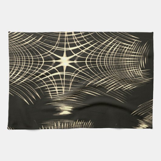 Überquerte Khaki-Linien, die sich in Welle wiederh Geschirrtuch (Horizontal)