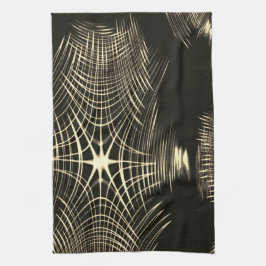 Überquerte Khaki-Linien, die sich in Welle wiederh Geschirrtuch