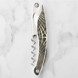 Überquerte Khaki-Linien, die sich in Welle wiederh Kellnermesser