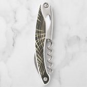 Überquerte Khaki-Linien, die sich in Welle wiederh Kellnermesser (Rückseite)