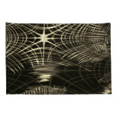 Überquerte Khaki-Linien, die sich in Welle wiederh Kissenbezug (Rückseite-Rechts)