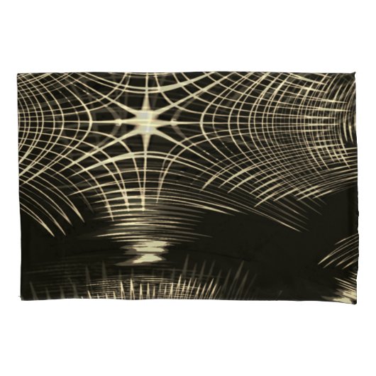 Überquerte Khaki-Linien, die sich in Welle wiederh Kissenbezug (Vorderseite-Links)