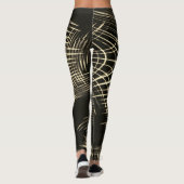 Überquerte Khaki-Linien, die sich in Welle wiederh Leggings (Rückseite)