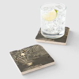 Überquerte Khaki-Linien, die sich in Welle wiederh Steinuntersetzer