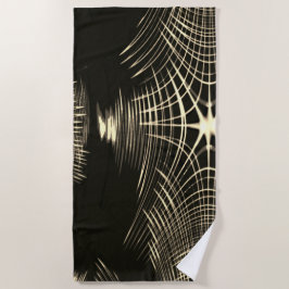 Überquerte Khaki-Linien, die sich in Welle wiederh Strandtuch