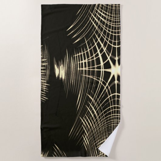 Überquerte Khaki-Linien, die sich in Welle wiederh Strandtuch (Vorderseite)