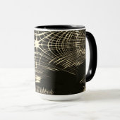 Überquerte Khaki-Linien, die sich in Welle wiederh Tasse (VorderseiteRechts)