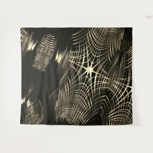 Überquerte Khaki-Linien, die sich in Welle wiederh Wandteppich (Vorderseite (Horizontal))