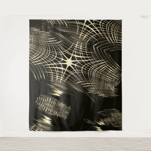 Überquerte Khaki-Linien, die sich in Welle wiederh Wandteppich (Vorderseite)