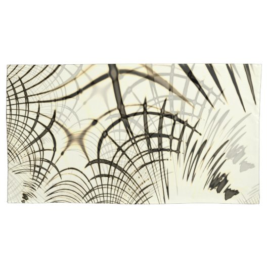 Überquerte, nusenbraune Spuren, heller Hintergrund Kissenbezug (Vorderseite-Links)