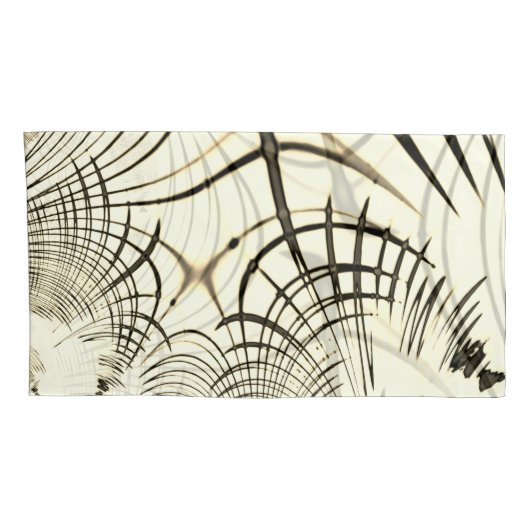 Überquerte, nusenbraune Spuren, heller Hintergrund Kissenbezug (Rückseite-Rechts)