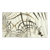 Überquerte, nusenbraune Spuren, heller Hintergrund Kissenbezug (Rückseite-Links)