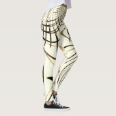 Überquerte, nusenbraune Spuren, heller Hintergrund Leggings (Rechts)