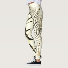 Überquerte, nusenbraune Spuren, heller Hintergrund Leggings
