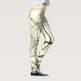 Überquerte, nusenbraune Spuren, heller Hintergrund Leggings