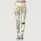 Überquerte, nusenbraune Spuren, heller Hintergrund Leggings (Vorderseite)