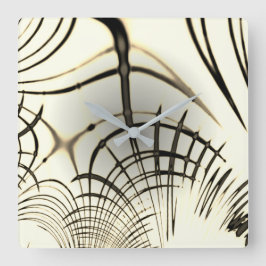 Überquerte, nusenbraune Spuren, heller Hintergrund Quadratische Wanduhr