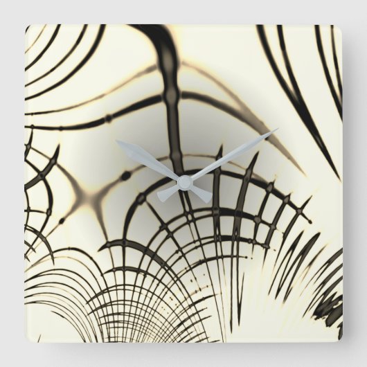 Überquerte, nusenbraune Spuren, heller Hintergrund Quadratische Wanduhr (Vorderseite)