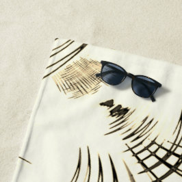 Überquerte, nusenbraune Spuren, heller Hintergrund Strandtuch