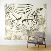 Überquerte, nusenbraune Spuren, heller Hintergrund Wandteppich (Beispiel (Horizontal))