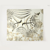 Überquerte, nusenbraune Spuren, heller Hintergrund Wandteppich (Vorderseite (Horizontal))