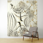 Überquerte, nusenbraune Spuren, heller Hintergrund Wandteppich (Beispiel)