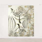 Überquerte, nusenbraune Spuren, heller Hintergrund Wandteppich (Vorderseite)