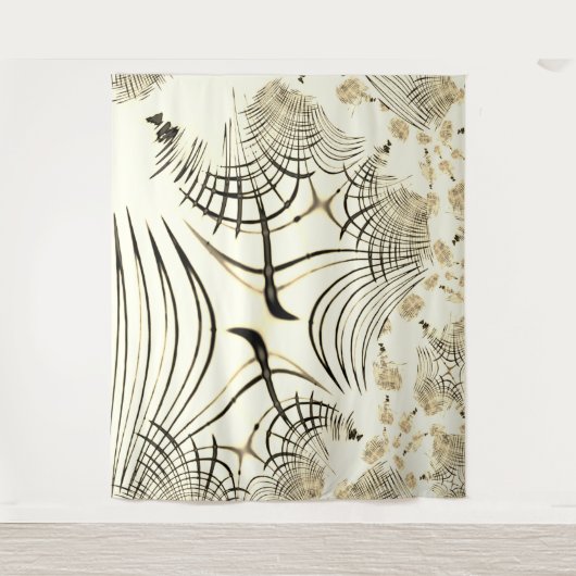 Überquerte, nusenbraune Spuren, heller Hintergrund Wandteppich (Vorderseite)
