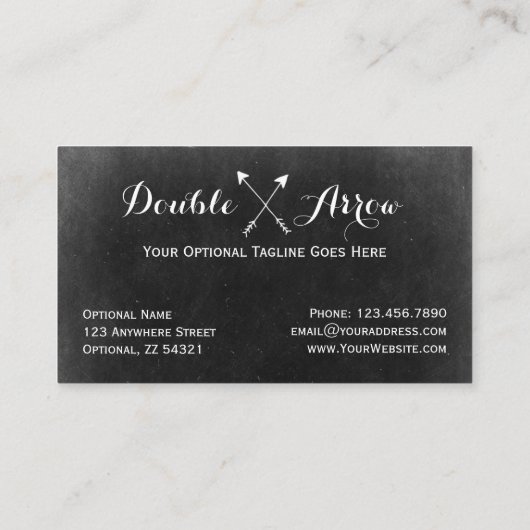Überquerte Pfeile auf der rustikalen Boho-Boutique Visitenkarte (Rückseite)
