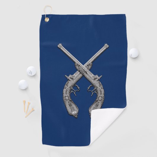 Überquerte Pistolen-Marine Golfhandtuch (Insitu)