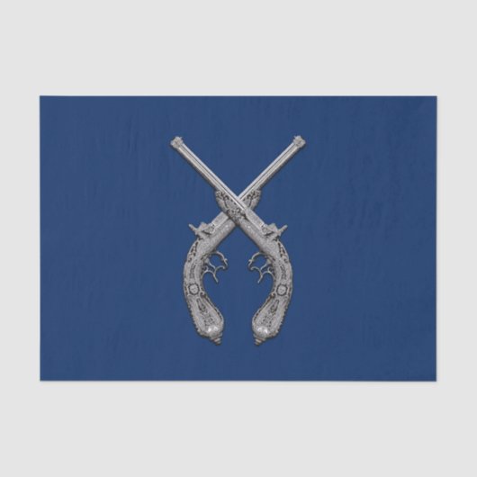 Überquerte Pistolen-Marine Seidenpapier (Vorderseite)