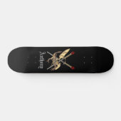 Überquerte Schwerter mit Drachen Personalisiert Skateboard (Horizontal)
