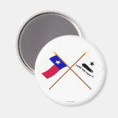 Überquerte Texas- und Gonzalflaggen Magnet (Vorderseite/Rückseite)