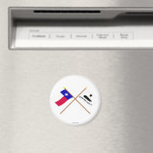 Überquerte Texas- und Gonzalflaggen Magnet (In Situ (Geschirrspüler))