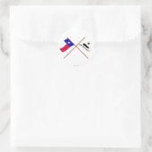 Überquerte Texas- und Gonzalflaggen Runder Aufkleber (Tasche)