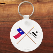 Überquerte Texas- und Gonzalflaggen Schlüsselanhänger (Vorderseite)