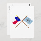 Überquerte Texas und New Orleans Grays Flags Postkarte (Vorne/Hinten)