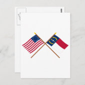 Überquerte US-13-Sterne und North Carolina-Staatsf Postkarte (Vorne/Hinten)
