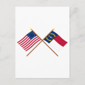 Überquerte US-13-Sterne und North Carolina-Staatsf Postkarte (Vorderseite)