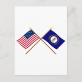 Überquerte US-15-Sterne- und Kentucky-Staatsflagge Postkarte (Vorderseite)