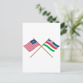 Überquerte US 27-Sterne und 1845 Florida Staatsfla Postkarte (Stehend Vorderseite)