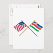 Überquerte US 27-Sterne und 1845 Florida Staatsfla Postkarte (Vorne/Hinten)