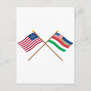 Überquerte US 27-Sterne und 1845 Florida Staatsfla Postkarte