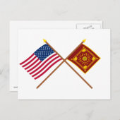 Überquerte US- und Pulaski-Flaggen Postkarte (Vorne/Hinten)