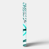 Überquerte Zyanspuren auf hellen Hintergrund Case-Mate iPhone Hülle (Rückseite / Links)