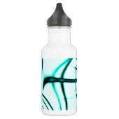 Überquerte Zyanspuren auf hellen Hintergrund Edelstahlflasche (Links)