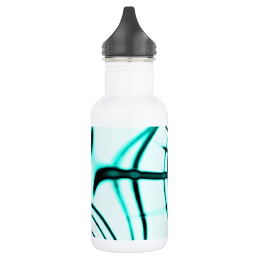 Überquerte Zyanspuren auf hellen Hintergrund Edelstahlflasche (Links)
