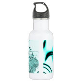 Überquerte Zyanspuren auf hellen Hintergrund Edelstahlflasche (Rückseite)