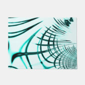 Überquerte Zyanspuren auf hellen Hintergrund Fußmatte (Vorderseite)